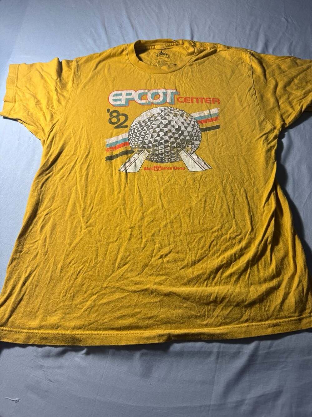Disney Epcot Center 82 Yellow Retro T-Shirt Size L
